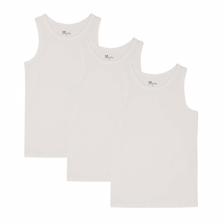 BIRKHOLM 3-Pak Tanktops Cremet Hvid