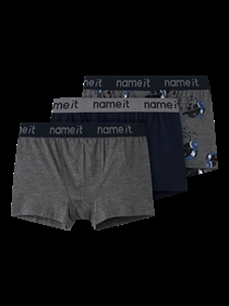 NAME IT 3-Pak Boxershorts Mel Skull Dark Grey