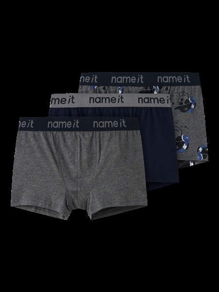 NAME IT 3-Pak Boxershorts Mel Skull Dark Grey