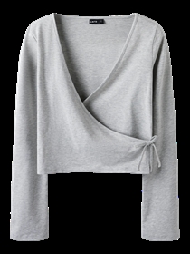 LMTD Kort Bluse Benedicte Grey Melange 