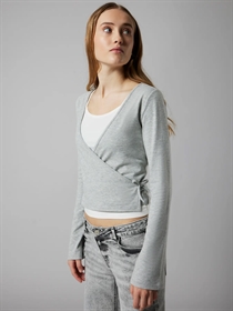 LMTD Kort Bluse Benedicte Grey Melange 